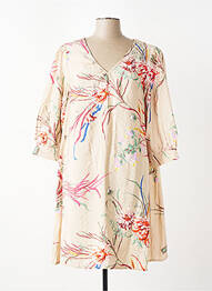 Robe mi-longue manches longues manches longues beige JACQUELINE DE YONG femme