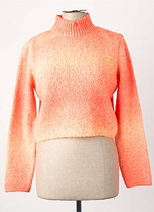 Pull col roulé manches longues manches longues orange ONLY femme