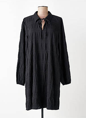 Robe mi-longue manches longues manches longues noir JACQUELINE DE YONG femme
