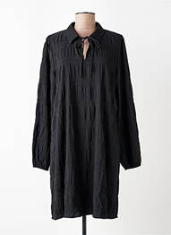 Robe mi-longue manches longues manches longues noir JACQUELINE DE YONG femme