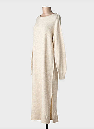 Robe pull manches longues manches longues beige VERO MODA femme