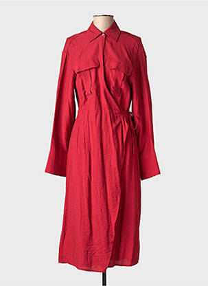 Robe mi-longue rouge MANGO femme
