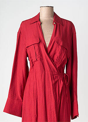 Robe mi-longue rouge MANGO femme