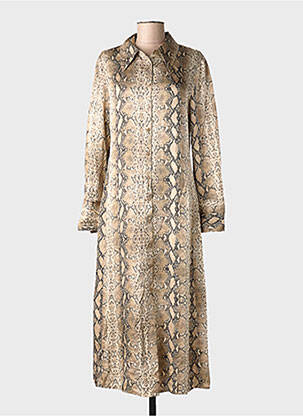 Robe longue beige MANGO femme