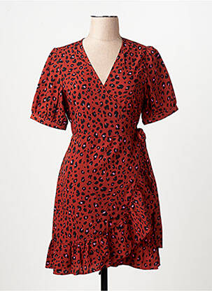 Robe courte manches courtes manches courtes rouge ONLY femme