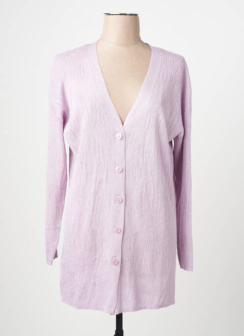 Gilet manches longues violet MANGO femme