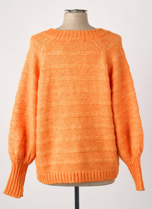 Pull col v orange ONLY femme