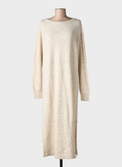 Robe pull manches longues manches longues beige VERO MODA femme
