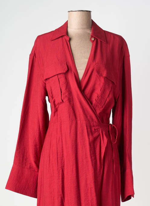 Robe mi-longue rouge MANGO femme
