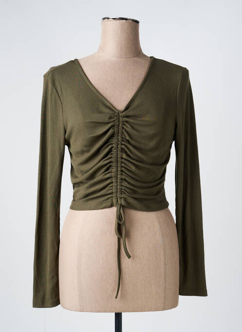 T-shirt manches longues manches longues vert ONLY femme
