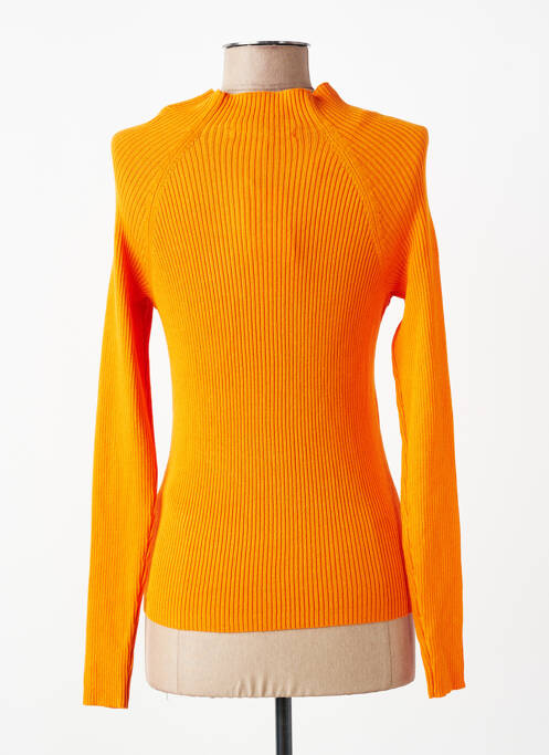Pull col roulé manches longues manches longues orange ONLY femme
