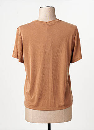 T-shirt col rond manches courtes marron ONLY femme