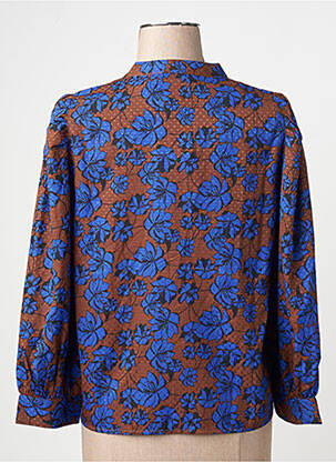 Chemisier manches longues manches longues bleu JACQUELINE DE YONG femme