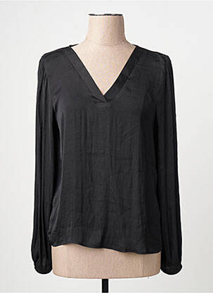 Chemisier coupe droite manches longues noir JACQUELINE DE YONG femme