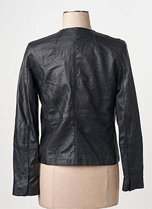 Veste en cuir noir MANGO femme