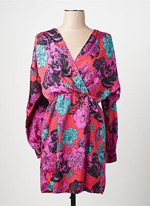 Robe mi-longue col v rouge VERO MODA femme