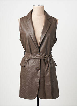 Veste en cuir marron NÜ femme