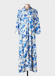 Robe longue manches 3/4 bleu VERO MODA femme
