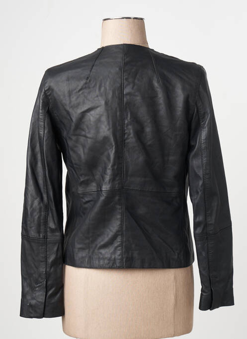 Veste en cuir noir MANGO femme