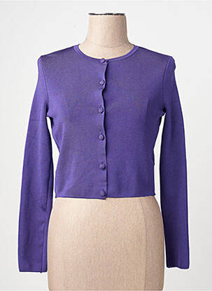 Gilet manches longues violet MANGO femme