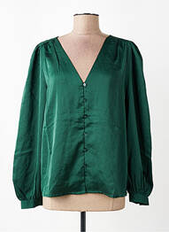 Chemisier col mao manches longues vert VILA femme