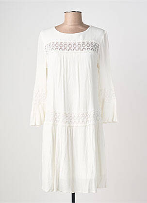 Robe mi-longue manches 3/4 manches 3/4 blanc ONLY femme