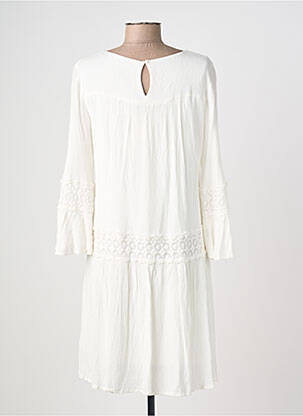 Robe mi-longue manches 3/4 manches 3/4 blanc ONLY femme