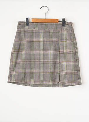 Jupe courte fermeture zippée au dos marron ONLY femme
