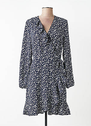 Robe mi-longue manches longues manches longues bleu ONLY femme