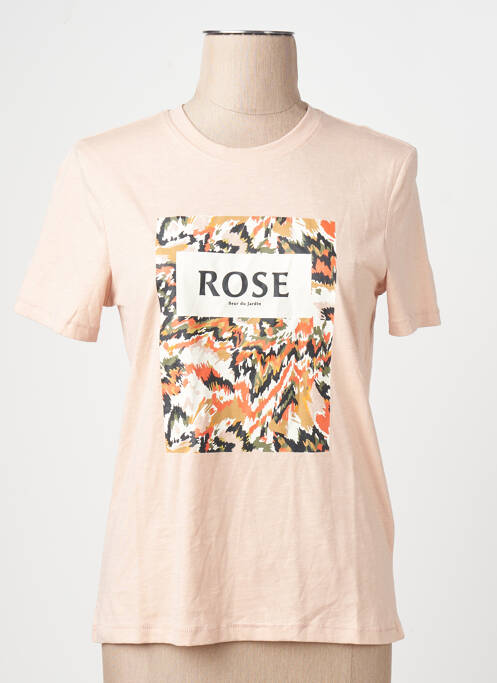 T-shirt coupe droite manches courtes rose ONLY femme