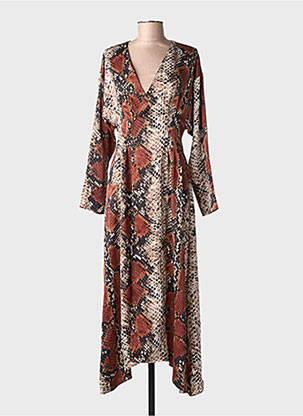 Robe longue marron MANGO femme