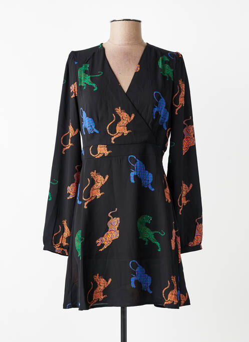 Robe mi-longue manches longues manches longues noir ONLY femme