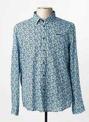 Chemise manches longues bleu DELAHAYE homme