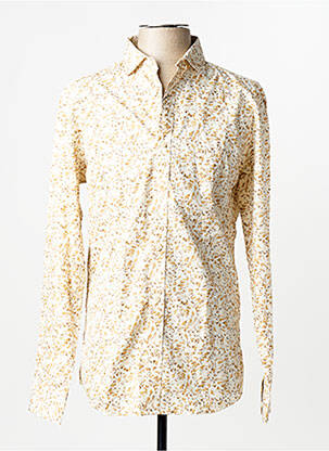 Chemise manches longues beige JACK & JONES homme