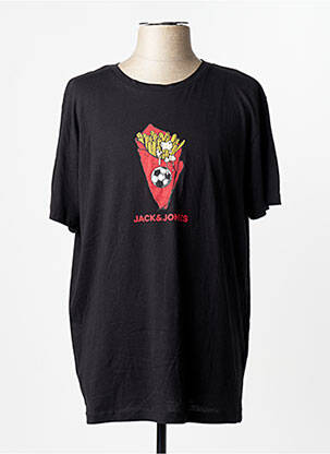 T-shirt coupe droite noir JACK & JONES homme
