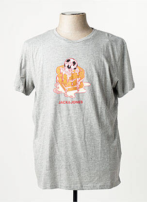 T-shirt coupe droite gris JACK & JONES homme