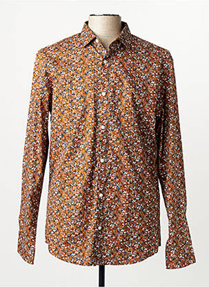 Chemise manches longues marron JACK & JONES homme