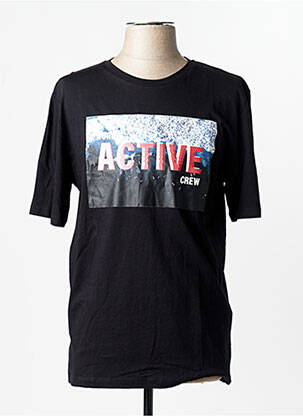 T-shirt col rond manches courtes noir JACK & JONES homme