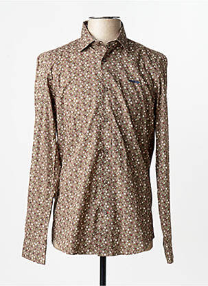 Chemise manches longues beige DELAHAYE homme