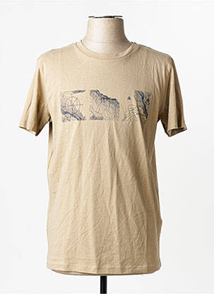 T-shirt col rond beige JACK & JONES homme