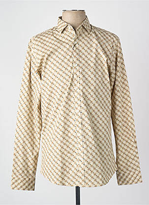 Chemise manches longues beige JACK & JONES homme