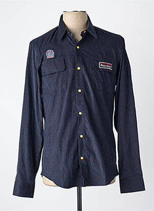 Chemise manches longues bleu DELAHAYE homme