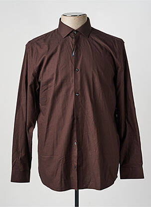 Chemise manches longues marron JACK & JONES homme