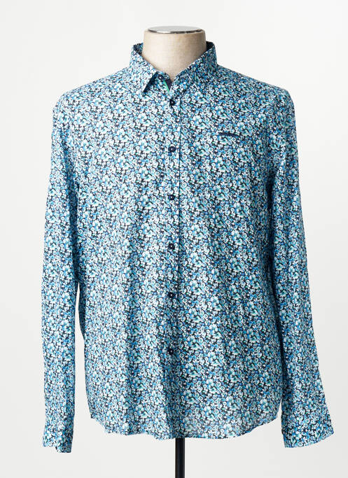 Chemise manches longues bleu DELAHAYE homme