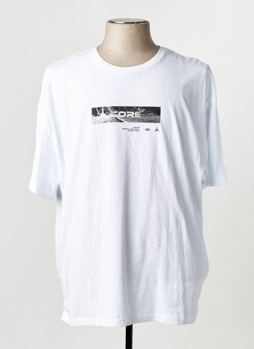 T-shirt col rond manches courtes blanc JACK & JONES homme