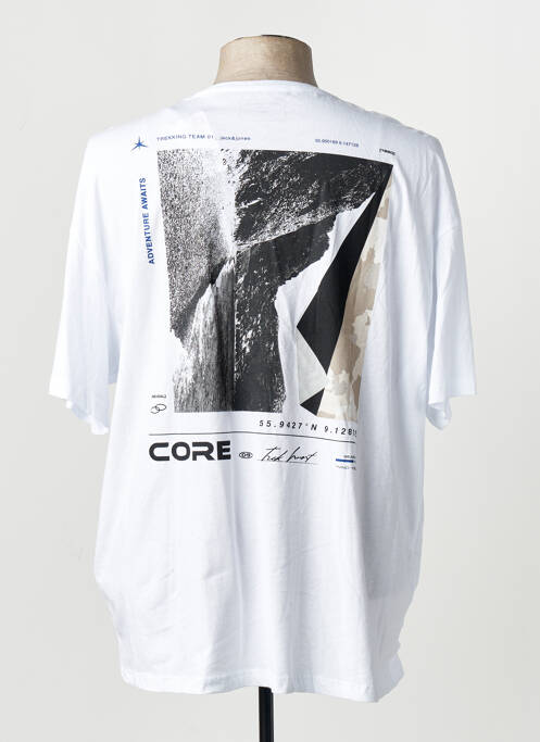 T-shirt col rond manches courtes blanc JACK & JONES homme