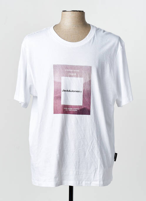 T-shirt col rond manches courtes blanc JACK & JONES homme