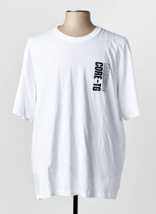 T-shirt col rond blanc JACK & JONES homme