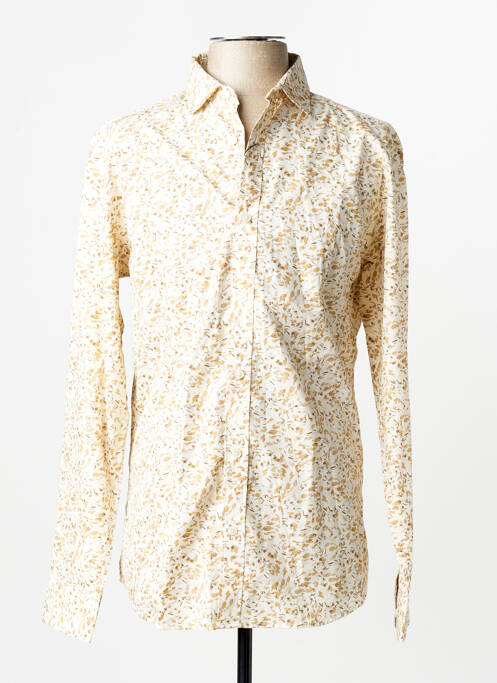 Chemise manches longues beige JACK & JONES homme
