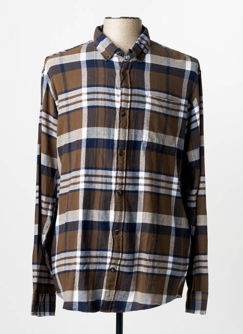 Chemise manches longues marron JACK & JONES homme